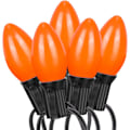 Miniatyrbild 1 av 7: C7 Halloween-lampor, 25FT utomhus orange LED-slingor med 27 orange LED-lampor (2 reserv), utmärkt som Halleween-julprydnader för hemmet