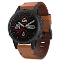 Miniatyrbild 1 av 5: För Garmin Fenix 5s Plus 20mm Läder Stål Spänne Klockarmband MRO Brown