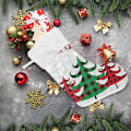 Miniatyrbild 6 av 7: Julklapp, Personliga Julklappsstrumpor 2-pack Glad Jul Buffelrutig Julgran 45,7 cm Julstrumpor Hängande Ornament