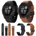 Miniatyrbillede 3 af 4: For Garmin Instinct 22mm Læder Stål Spænde Urrem NCJ Brown