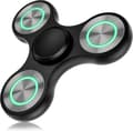 Metall Fidget Spinner - 4-8 Min Spinn - Lysende og Fluorescerende - Stresslindring (Svart)