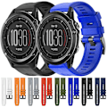 Miniatyrbillede 3 af 5: Til Garmin Fenix 3 Sapphire Metal Spænde Solid Color Silikonurrem QEB White