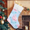 Miniatyrbillede 1 af 7: Jule-Strømpe, Personlige Jule-Strømper 2-pak Cartoon Flamingo 45,7 cm Jule-Strømper Hængende Ornament Pejs til Trædekoration