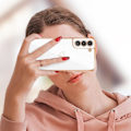 Miniatyrbild 5 av 6: Designat för Galaxy S21 Plus 5G Skal, Sött Pläterad Kant Kärlekshjärtan Mönster med Kameralinsskydd Telefonfodral för Tjejer Kvinnor, Vit Vit