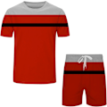 Miniatyrbild 3 av 3: 2023 Herr Patchwork Färgblock Print Tracksuit Set 2-delad Jogger Sweatsuits