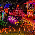 Miniatyrbillede 5 af 9: Halloween-lys flimrende flammelyskæde med 12 stk. C7 orange flammepærer (2 reserve), 12,8 fod orange flammelyskæde til indendørs