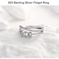 Miniatyrbillede 3 af 5: 925 Sterling Sølv Angst Ring - Justerbar Spinner Band Ring (til min datter)