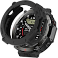 Miniatyrbild 1 av 4: Skyddande silikonskal för Amazfit T-Rex Ultra, mjukt anti-repskydd flexibelt stötfångarskal för smartklocka, sportklocktillbehör (Svart) b