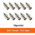 Miniatyrbillede 3 af 5: 10 x BNC hun til RCA han-stikadapter - til CCTV til
