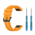 Miniatyrbillede 1 af 5: Til Garmin Fenix 7x 26mm Solid Color Silikonelyns Udskiftning Rem NKQ Yellow