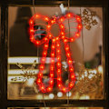 Miniatyrbillede 2 af 5: 18\" 50 Lighted Red Bow Jule Vindue Silhouette Dekoration