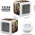 Miniatyrbild 2 av 8: LED-väckarklocka, Jungle Tigers Cub Ptrint Multicolor Väckarklocka Geometrisk Väckarklocka Mångsidig Väckarklocka Modern Väckarklocka Vit Vit