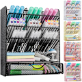 Miniatyrbillede 1 af 8: Metl n Orgnizer, ncil Holder for Desk, Desk Orgnizer wi Drwer for hool, Home, rt Supplies (Blck) Blck Black