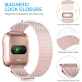 Miniatyrbilde 4 av 5: Mesh rustfritt stålrem for Fitbit Versa - 22mm dobbel magnetisk