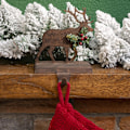 Miniatyrbillede 4 af 4: 6,5\" H Julehjorte Strømpeholder til Pejs Mantel Stativ Hanger