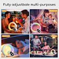 Miniatyrbild 4 av 7: Smart Wake Up Light, Nattlampa för Sovrum, Smart Alarmklocka med Bluetooth APP och Fjärrkontroll, Sänglampa för Sömn Vit