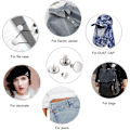 Miniatyrbild 5 av 5: pins No Sew Instant 17mm ersättningsknapp - Justerbar byxknäppsats (12 set)