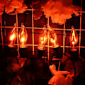 Miniatyrbillede 4 af 7: Flimrende flammelyskæde 10Ft Halloween C18 udendørs lyskæde, flimrende rav julelys med 10 E12 sokkel flammepærer til flamme