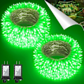 Miniatyrbild 1 av 7: 2-pack totalt 200 fot 600 LED julgransljus, fe-trädlampor inomhus utomhus anslutningsbara, 8 lägen och timer LED-slingor för sovrum,