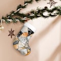 Miniatyrbild 7 av 8: God Jul Marmor-Julklappsäckar, 45 cm, mjuka julklappsäckar, klassiska presentpåsar för fest, semester, eldstad, dekorationer, Fa