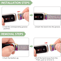 Miniatyrbillede 5 af 5: Justerbar rem i rustfrit stål mesh til Fitbit Luxe/luxe Special Edition Fitness Tracker til kvinder og mænd Colorful