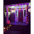 Miniatyrbilde 6 av 6: Solardrevne Halloween-lys 20 rør 480 LED-meteorskur Icicle-lys regndråpelykter med timerfunksjon fallende regnlys for feriefest