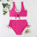 Miniatyrbillede 4 af 5: ASKSA Dame Bikini Sæt Kryds Ryg Badetøj Badetøj Snørebånd Side Strandtøj Badedragt, Pink, L Pink L