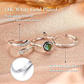 Miniatyrbilde 5 av 5: 3 stk 925 Sterling Sølv Tåringer - Justerbar Mood Ring Turkis Celtic Knot Ringe
