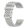 Miniatyrbillede 1 af 5: Til Fitbit Charge 5 Monokromatisk Åndbar Silikone Urrem KTT Moon White