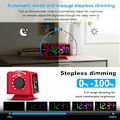 Miniatyrbild 2 av 9: Digital väckarklocka med 11 dynamisk RGB-display, FM-radioväckarklocka med 2 USB-portar, sömnljudmaskiner med timer, 000 % dimmer, dubbla röda