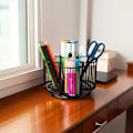Miniatyrbillede 7 af 9: Blck ncil Holder Orgnizer ,30 Rotting n Holder for Desk Orgnizer ,Strong Metl 4 Cups Lrge Cpcity Desktop Sttionery Orgnizer for Black