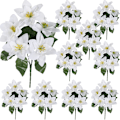 Miniatyrbild 1 av 5: 10 stj konstgjorda julblommor julstjärnor buskar siden julstjärnor blommor