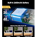 Miniatyrbild 3 av 7: Batteridriven digitalklocka, väckarklocka - Sladdlös stor med stora siffror för seniorer, justerbar volym Hög alarmklocka för tunga sovare Vit