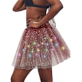 Miniatyrbillede 5 af 5: LED-lysskørt til kvinder - Stjernedanseskørt med lag - Ballet Tutu - Elastisk mesh