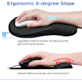 Miniatyrbild 3 av 7: Ergonomiskt handledsstöd för musmatta med massagedesign, handledsstöd i minnesskum för smärtlindring, musmatta med halkfri PU-bas, musmattor för trådlöst