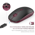 Miniatyrbillede 2 af 5: Trådløs mus af type C. Dual Mode 2.4G trådløs mus USB C