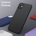 Miniatyrbillede 5 af 6: Silikone Etui til iPhone 11 (2019) 6.1-Ih, Siy-Soft Touch Fuld Beskyttende Etui, Stødsikkert Cover med Mikrofiberforing (Sort) Sort