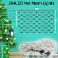 Miniatyrbillede 6 af 6: Grønne julelys til udendørs dekoration, 9,9ft x 6,6ft 264 LED indendørs blinkende netlys, IP44 vandtæt 8 tilstande fe netbusk grøn