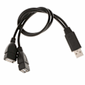 Miniatyrbilde 4 av 5: USB-splitter, USB-laderkabel, USB A 2.0 hann til dobbel USB
