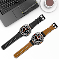 Miniatyrbild 5 av 7: Robust läderarmband kompatibelt med Galaxy Watch Ultra 47mm (2024), Quick Release brett armband med titanmetallkontakt för Galaxy