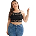 Miniatyrbild 1 av 3: Kvinnors Plus Size Blommig Spets Longlne Bralette Cut Out Underkläder Camisole