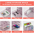 Miniatyrbillede 3 af 6: Effektiv opbevaring Pink rt Supply Desk Orgnizer, Surdy Mesh ncil-n Orgnizer Opbevaring til skrivebord, Lrge Mrker Holder Orgnizer Wi Drwer nd Pink