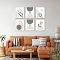 Miniatyrbild 3 av 5: Boho väggkonsttryck - Salviagrön abstrakt geometrisk boho-dekor
