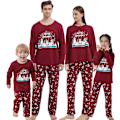 Miniatyrbild 1 av 5: Julfamilj matchande pyjamas röda semester pjs set bomull nattkläder