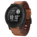 Miniatyrbillede 1 af 5: Til Garmin Instinct 2 22mm læder stålspænde urbånd FKX Brown