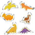 Miniatyrbilde 3 av 5: Dinosaur Cookie Cutter Set - Rustfrie stål Dinosaur Sandwich Cutters
