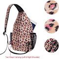 Miniatyrbild 4 av 5: Sling Ryggsäck. Resväska Vandring Dagryggsäck Leopardmönstrad Rep Crossbody Väska