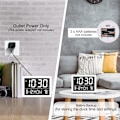 Miniatyrbild 7 av 9: Digital väckarklocka med snooze, liten klocka/bordsklocka, 6,3\" LED digital kalender, 12/24H, justerbar ljusstyrka/volym, skrivbordsklocka för vit