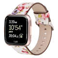 Miniatyrbild 1 av 5: För Fitbit Versa 1 / 2 Blommönster Klockarmband VUJ White Pink