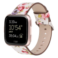 Miniatyrbillede 1 af 5: For Fitbit Versa 1 / 2 Blomstermønstret urrem VUJ White Pink